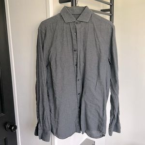 M Charcoal Gray Cotton Collared Shirt Closet Staple Medium H&M